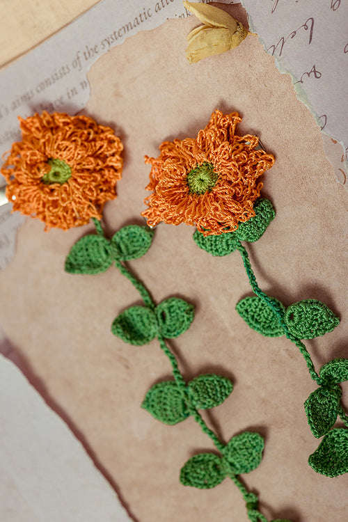 Samoolam Guncha Orange Foliage - Hair Clips