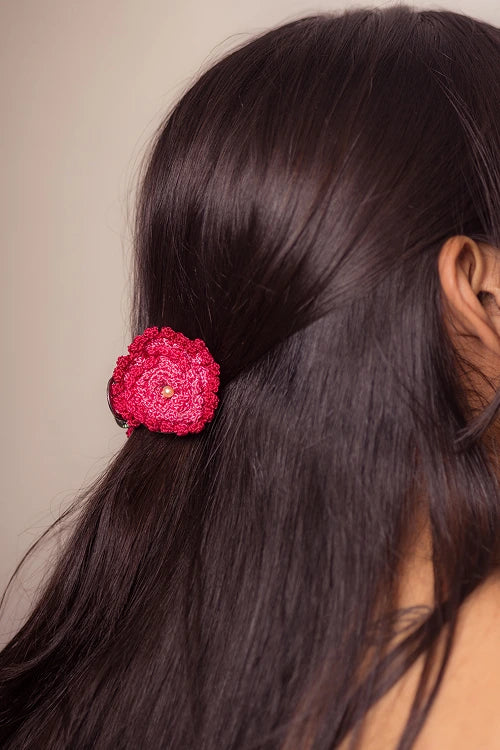 Samoolam Guncha Red Peony - Hair Clutch