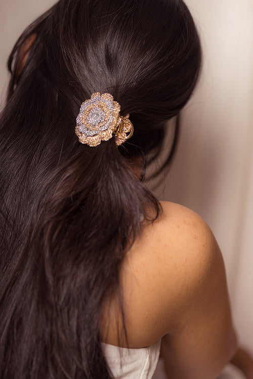 Samoolam Guncha Gold Silver Rosy - Hair Clutch