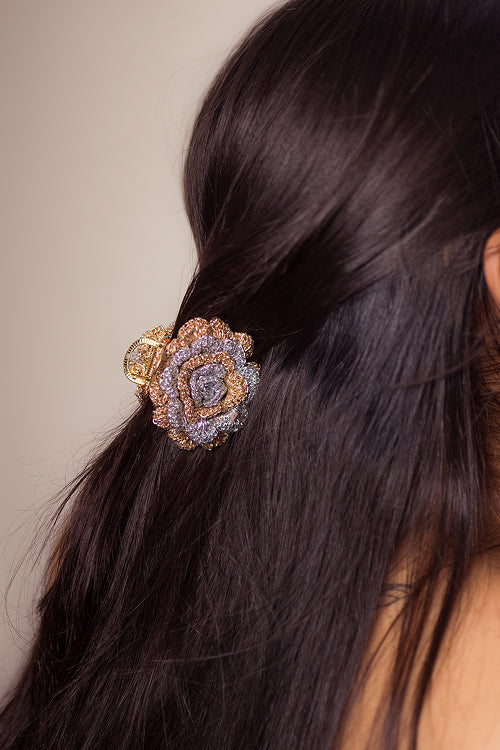 Samoolam Guncha Gold Silver Rosy - Hair Clutch