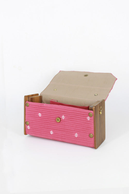 Lukka Chuppi Mauve & Slate Round Clutch - Changeable Sleeve