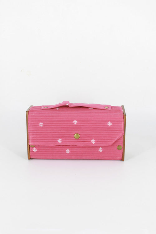 Lukka Chuppi Mauve & Slate Round Clutch - Changeable Sleeve