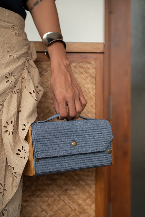 Lukka Chuppi Mauve & Slate Round Clutch - Changeable Sleeve