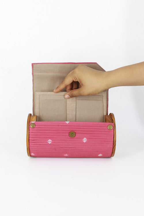 Lukka Chuppi Mauve & Slate Round Clutch - Changeable Sleeve