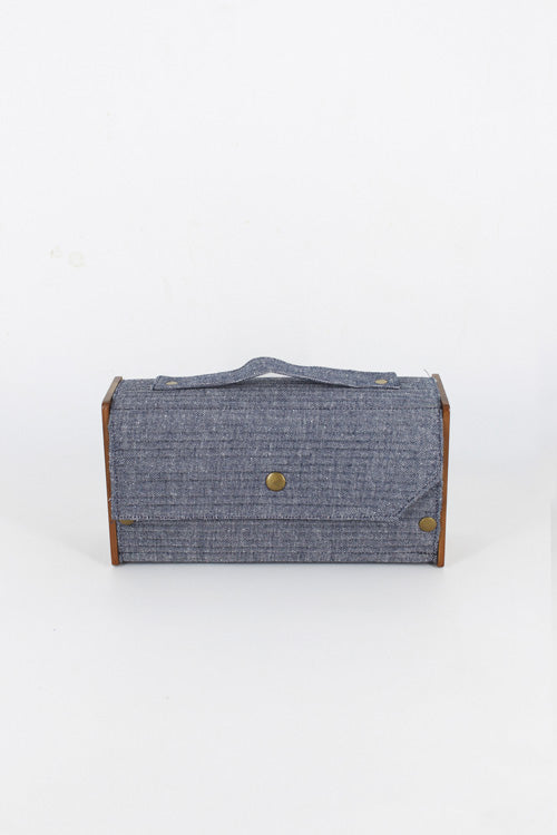 Mauve & Slate Round Clutch - Changeable Sleeve