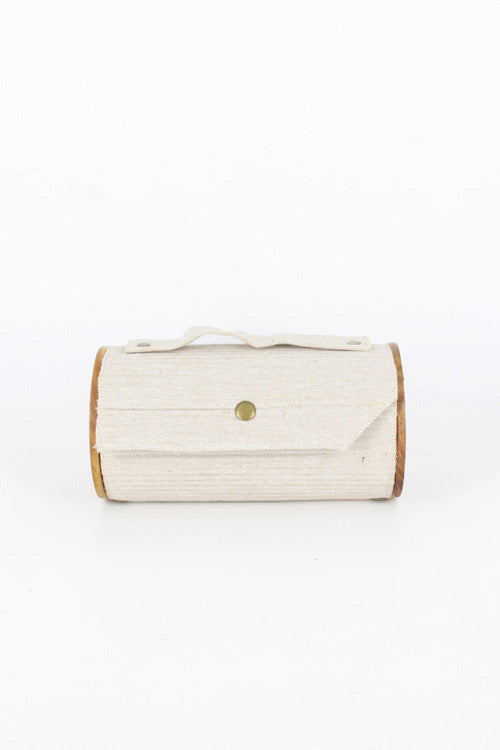 Oat & Cocoa Round Clutch - Changeable Sleeve