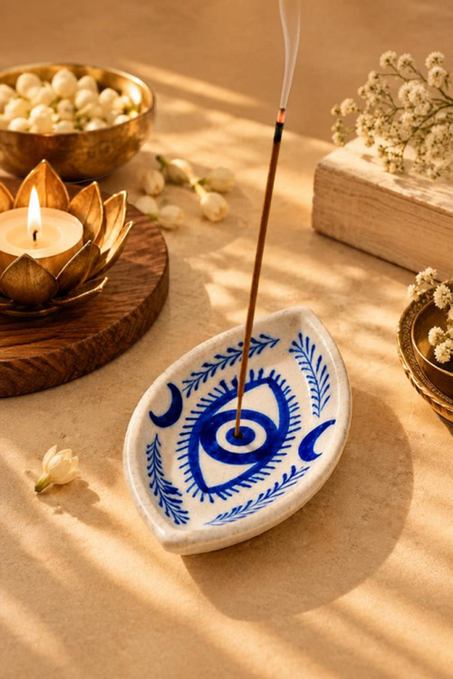 Indidhaage Mindful Self-Care Gift Hamper | Affirmation Cards, To-Do List, Evil Eye Holder & Ceramic Mugs
