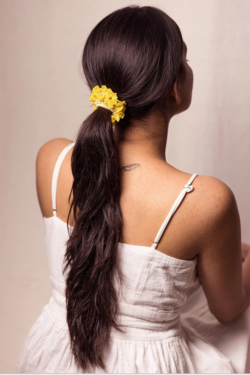 Samoolam Guncha Red Yellow Ombre Bloom Scrunchie (Set of 2)