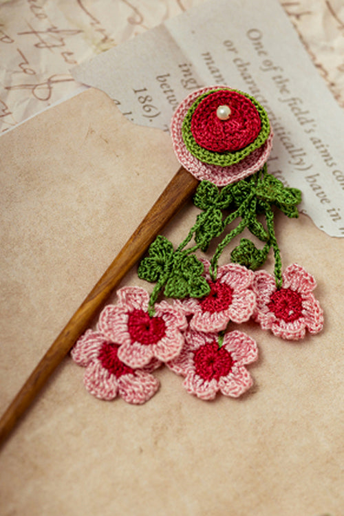 Samoolam Guncha Coral Green Tikki Bunch - Hairstick