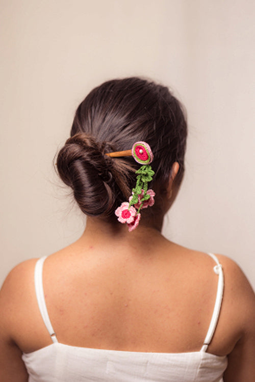 Samoolam Guncha Coral Green Tikki Bunch - Hairstick