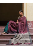 Handwoven Elegance. Exclusive Linen Patli  Saree - Ocean Tones