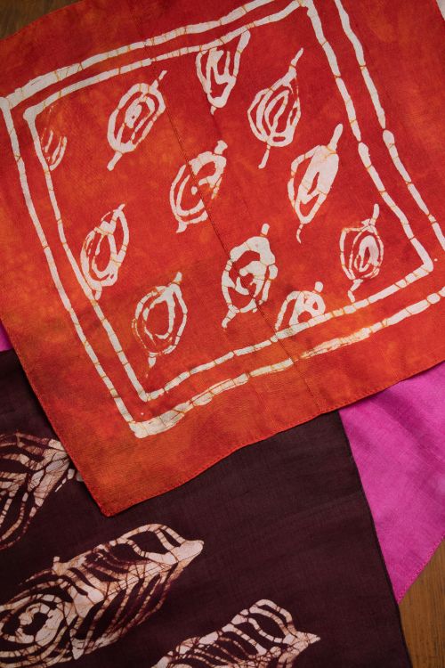 TICH Heritage Batik Print Pocket Squares (Set of 3)-Red, Hot Pink & Wine