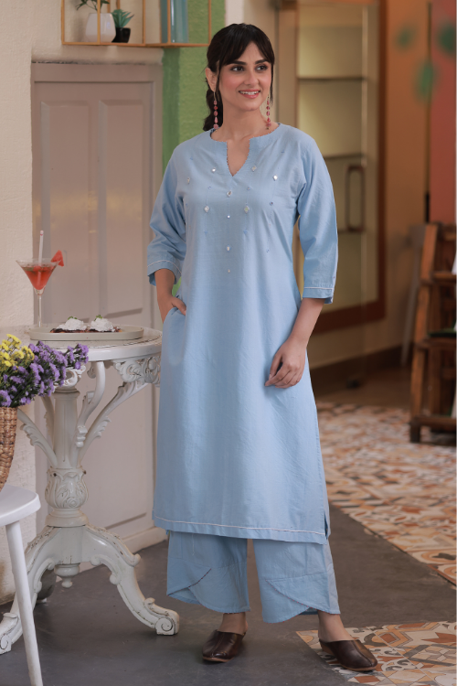 Bebaak Megha Mirror Handwoven Kurta  Set