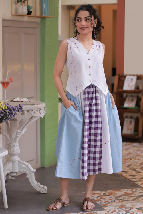 Bebaak Megha Boho Handwoven Skirt Set