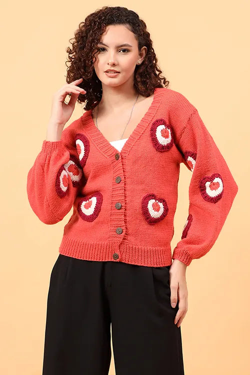 Ajoobaa "Heart Applique" Merino Cardigan