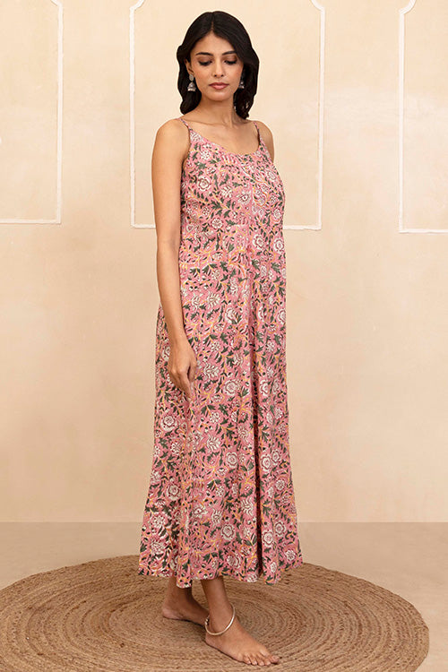 Shuddhi Pink Spaghetti Dress