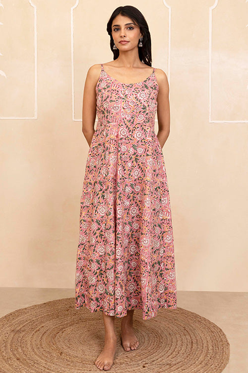 Shuddhi Pink Spaghetti Dress