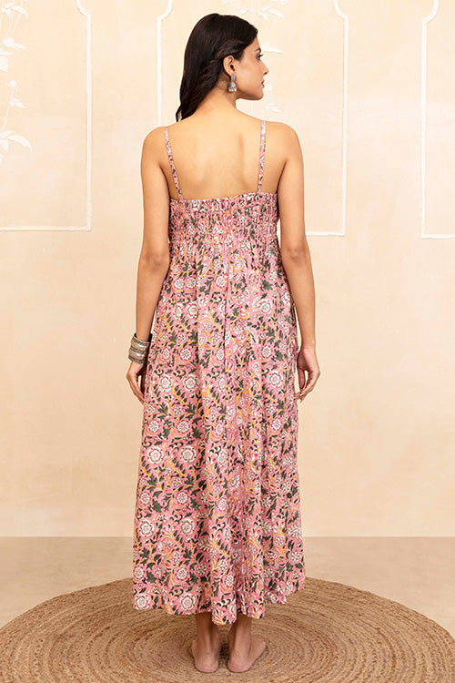 Shuddhi Pink Spaghetti Dress
