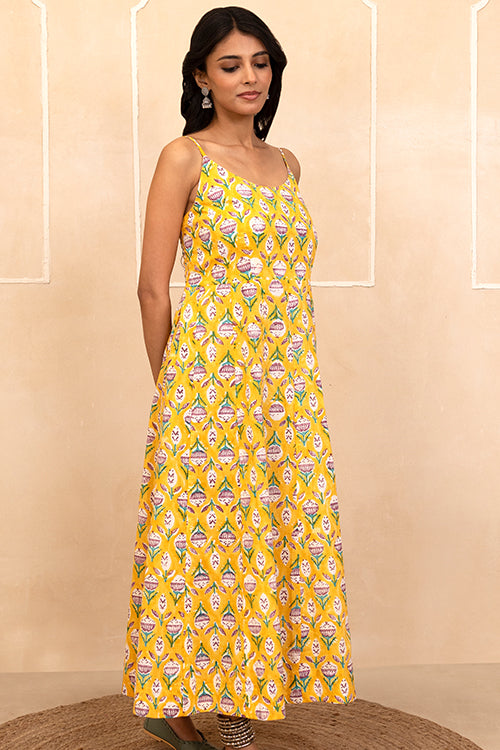 Shuddhi Yellow spaghetti Dress