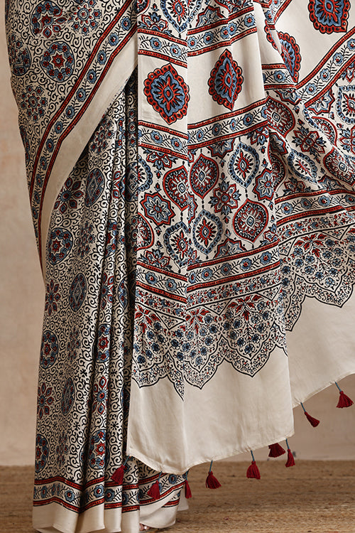 Jahangir Khatri - Bagru Ajrakh Modal Saree - 045