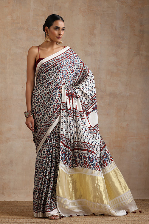 Jahangir Khatri - Bagru Ajrakh Modal Tissue Saree - 029