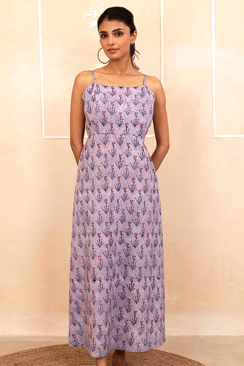 Shuddhi Lilac Spaghetti Dress