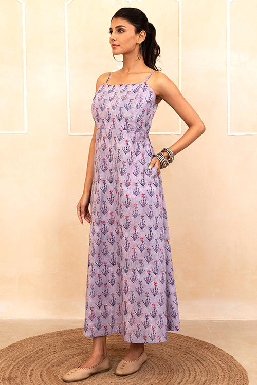 Shuddhi Lilac Spaghetti Dress