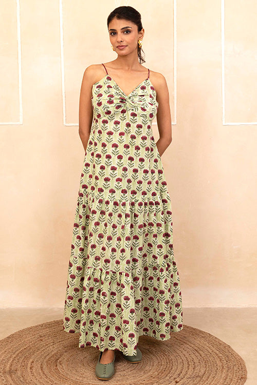 Shuddhi Mint Green Spaghetti Dress
