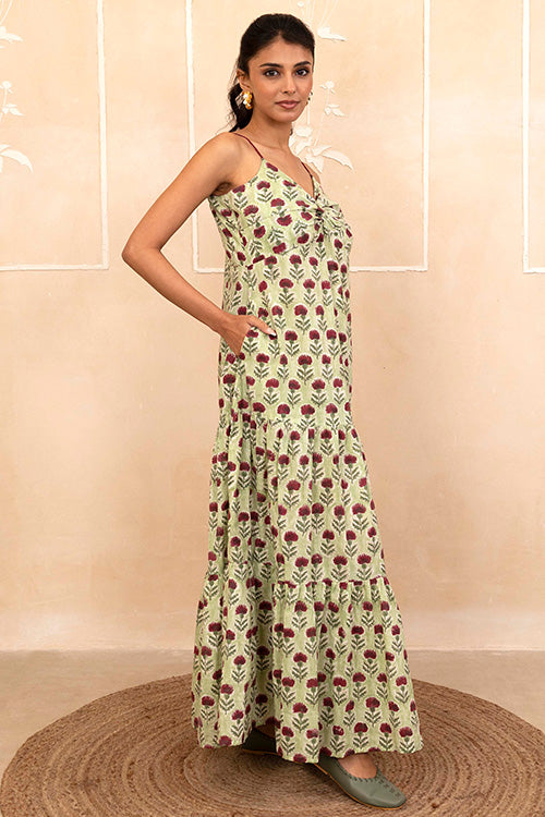 Shuddhi Mint Green Spaghetti Dress