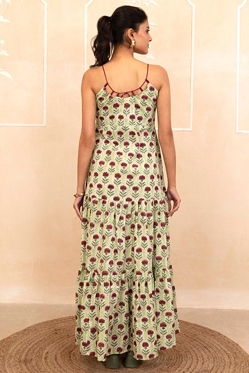 Shuddhi Mint Green Spaghetti Dress