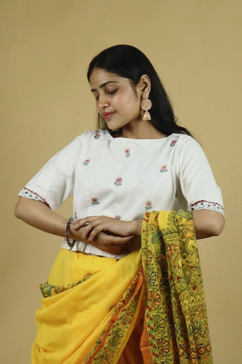 Diorama Designs Madhubani Handpainted "Mayur Udyan" Blouse