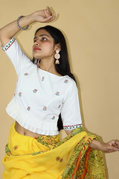 Diorama Designs Madhubani Handpainted "Mayur Udyan" Blouse