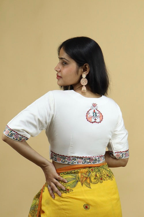 Diorama Designs Madhubani Hand-Painted Angrakha Blouse