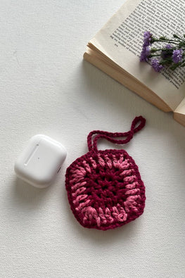 House Of Macrame "Phool" Crochet Airpods Cover - Pink