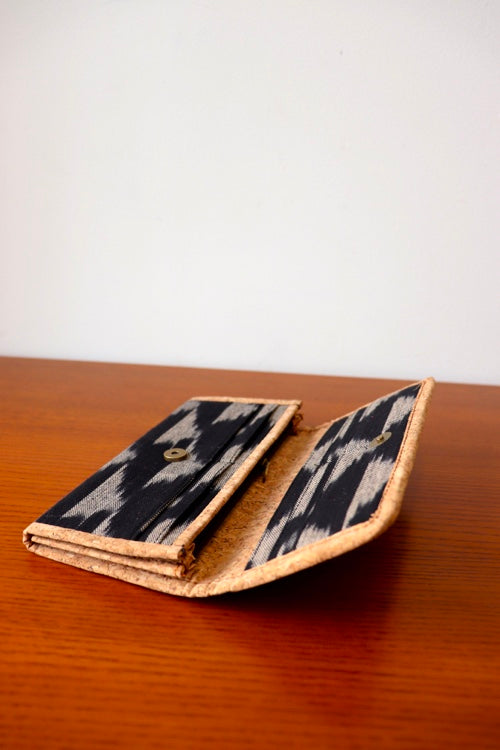 Kirgiti's Black Ikat And Vegan Leather Purse