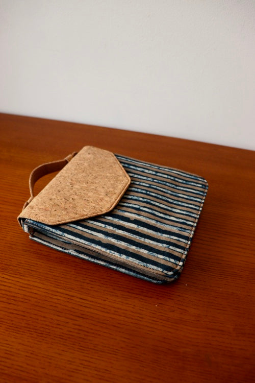 Kirgiti's Multi Striped Dabu Printed And Vegan Leather Flapped Hand Bag Cum Sling