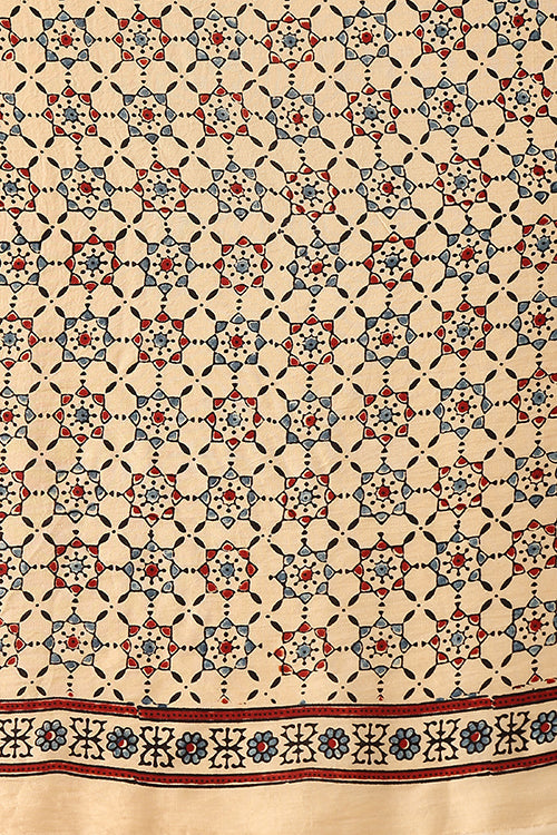 Jahangir Khatri - Bagru Ajrakh Modal Tissue Saree - 033