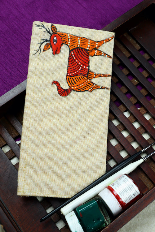 Diorama Designs Jute Hanpainted Gond Art Envelope - Set Of 4