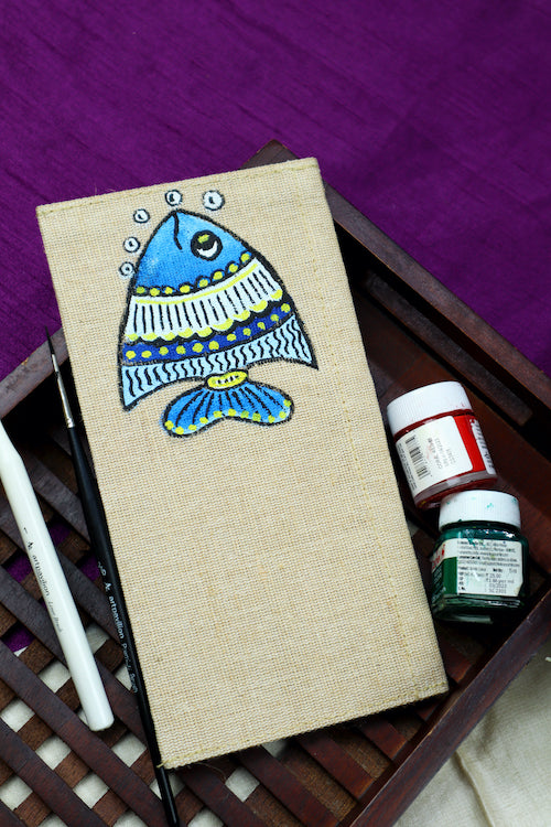 Diorama Designs Jute Hanpainted Pisces Envelope - Set Of 4