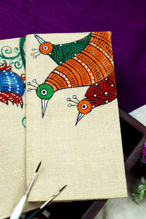 Diorama Designs Jute Hanpainted Gond Tribe Envelope - Set Of 4