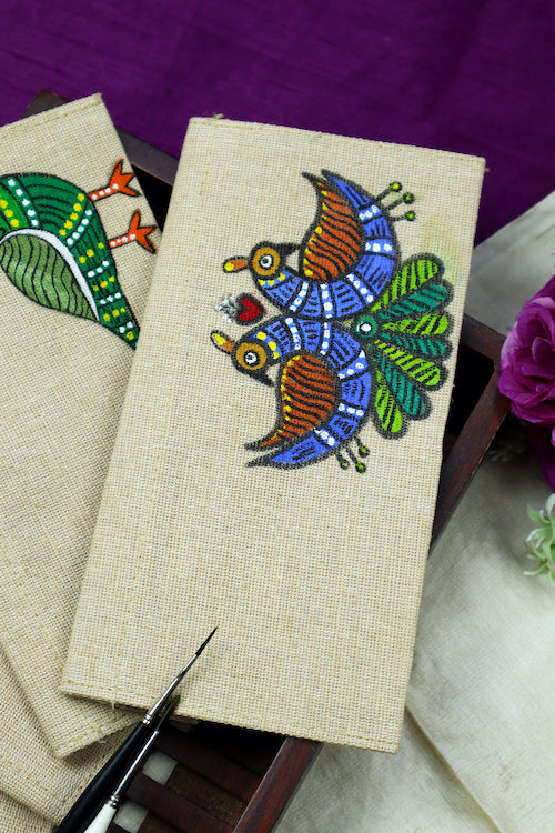 Diorama Designs Jute Hanpainted Enchanting Gond Envelope - Set Of 4