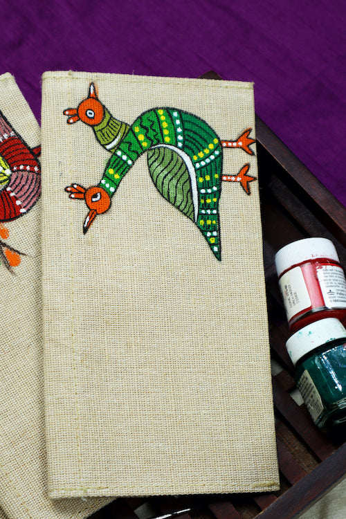 Diorama Designs Jute Hanpainted Enchanting Gond Envelope - Set Of 4