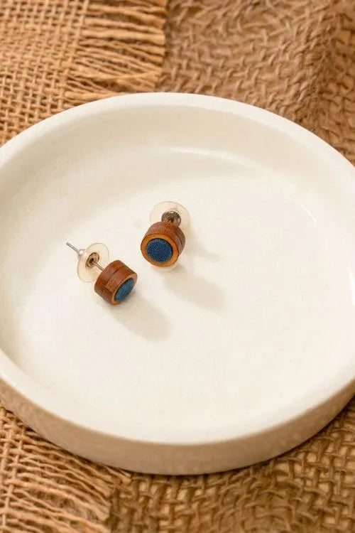 WHE Combo Unisex Grey And Blue Repurposed Fabric And Wood Studs