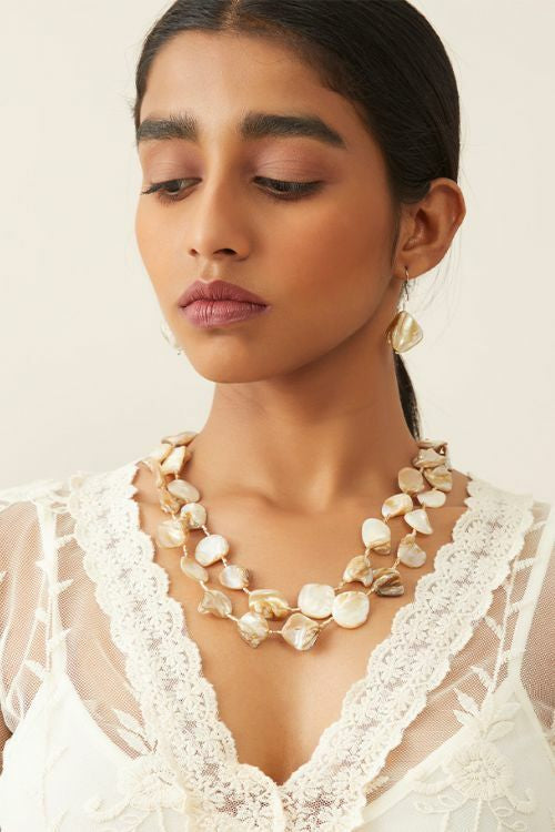 WHE Sea Secrets 'Pebble' Mother Of Pearl Earrings