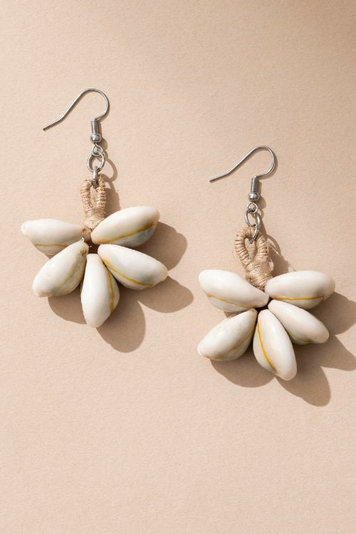 WHE Handmade Cowry Jute Earrings