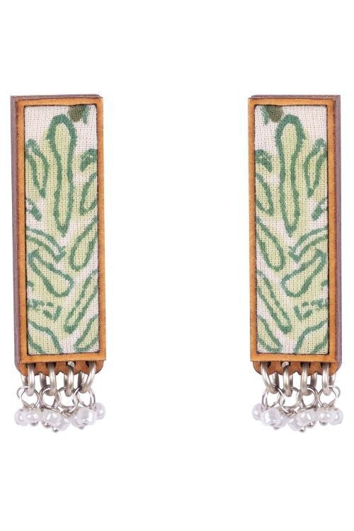 WHE Green Repurposed Fabric And Wood Studs