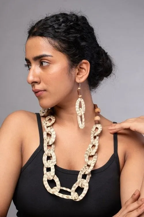 WHE Sabai Grass Handweaving Loop  Earrings