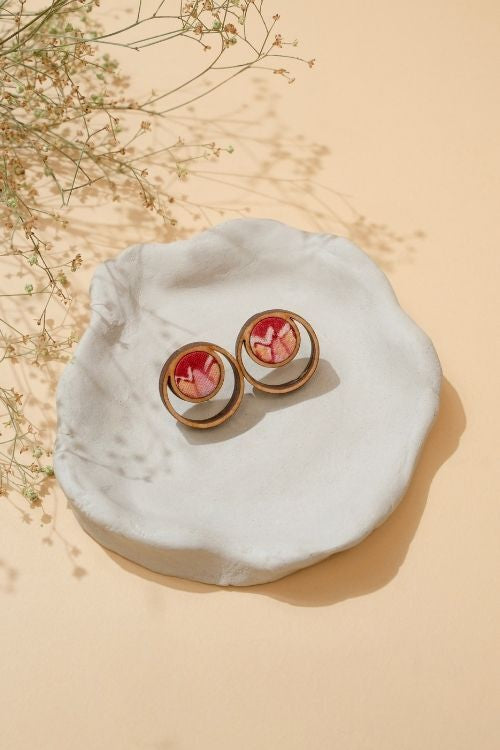 WHE Multicolor Repurposed Fabric And Wood Studs