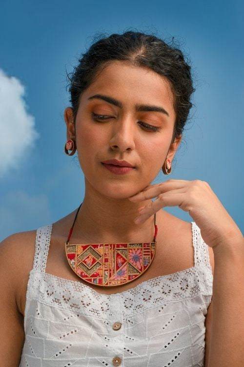 WHE Multicolor Repurposed Fabric And Wood Studs