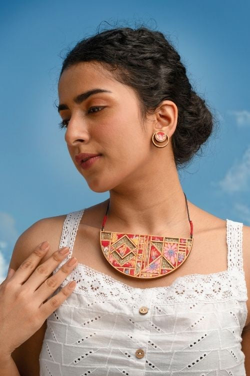 WHE Multicolor Repurposed Fabric And Wood Studs